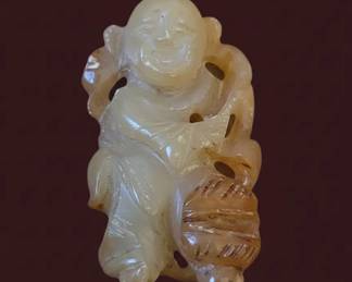 Carved Jadeite Figure of a Laughing Buddha