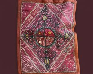 Vintage Indian Banjara Kutchi Rabari Embroidered Textile Panel
