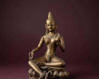 Bronze Green Tara Statue