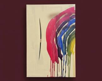 Abstract Drip Painting with Slit