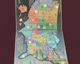 H.E. Harris State Quarters Collection Map Display