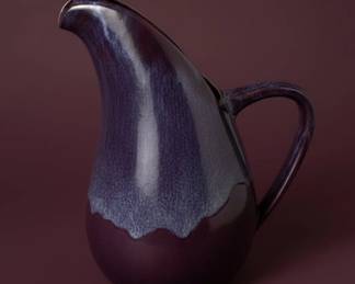 Purple Glazed Pitcher and Plates Hall China
