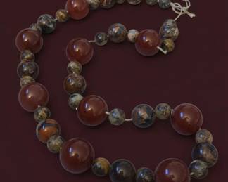 Carnelian and Jasper Beaded Necklace