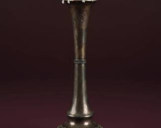 Pair of Brass Candlesticks with Wax Drips second image