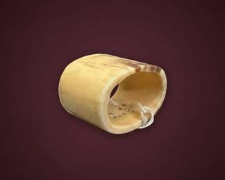 Carved Chinese Bovine Bone Napkin Ring third image