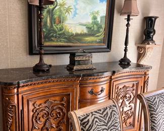 Marble top credenza