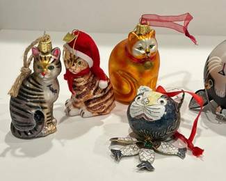 053 setofcatthemedchristmasornaments