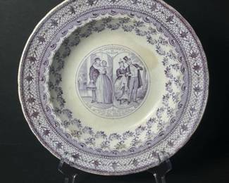 004 antiquefrenchtransferwareplateappare