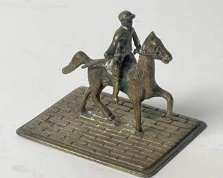 236 smallmetalcavalrymanfigurineonhorse