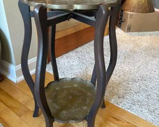 213 2tierengravedbrasstrayaccenttable