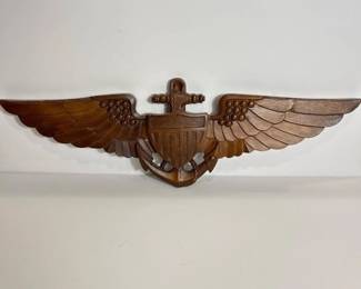 160 handcarvedwoodenusnavyaviatorwing