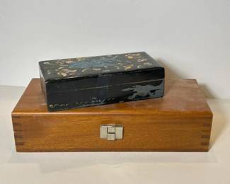 045 handpaintedfolkartlacquerboxwooden