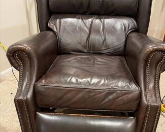 201 brownleatherreclinerchairmanualpadd