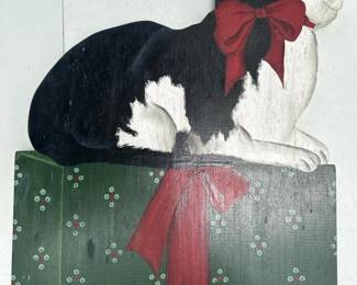 322 paintedwoodencatdecor