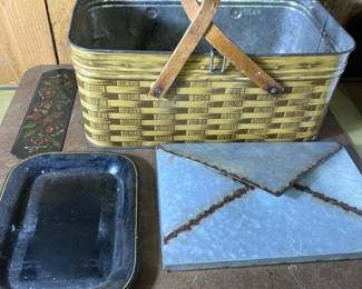 345 tinpicnicbasketwallpockettolepaint
