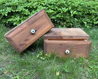 413 pairofsmallwooden2drawercabinets