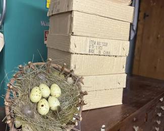 361 setof5decorativenestswitheggs