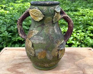 006 vintagejapaneseceramichandledvasewi