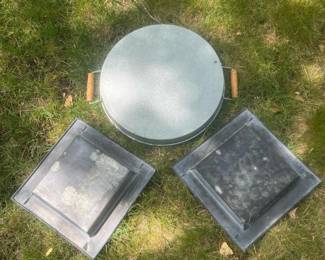 242 galvanizedmetaltrayset1roundwithw