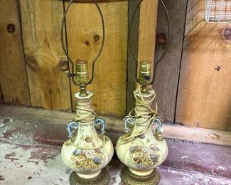 034 pairofvintageceramictablelampswith