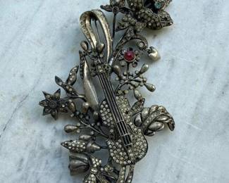 423 largevintageviolinfloralrhinestoneb