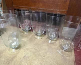 106 setofsixlargeglasshurricanecandle