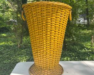194 tallconicalyellowwickerbasketwithh