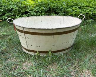 182 vintagegalvanizedovalmetalwashtub