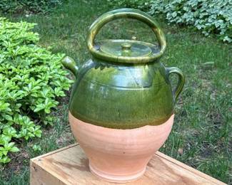 153 largestudiopotterypitchergreenglaze