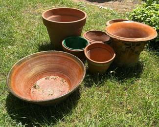 225 sevenassortedterracottaplantersandb
