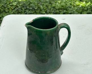 218 vintageitaliangreenglazedceramicpit