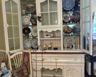vintage-style white hutch
