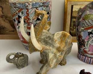 Vintage stone elephant