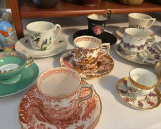 Selection of teacups and saucers