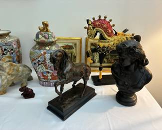 Pier 1 Imports Large Metal Horse Sculpture, bust, horse figurine