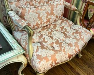 Vintage Louis XV style bergère armchair