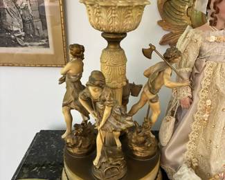 Vintage European neoclassical/ Rococo revival style lamp, mid-century