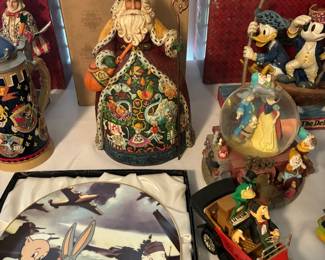 Jim Shore Santa, Looney Tunes ERTL collectible car, Snow White snowglobe