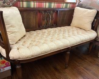 Vintage cane-back settee