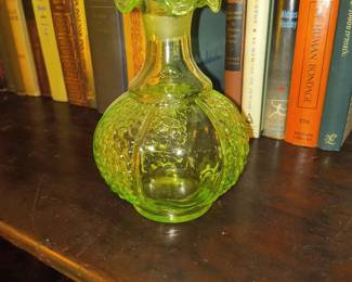 Vaseline/ uranium glass vase
