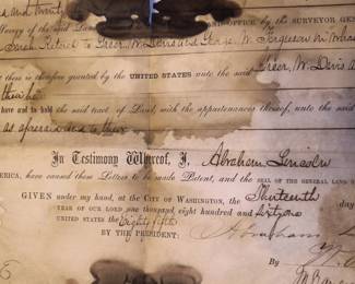 Signed by W.O. Staddard - assistant to president Lincoln 