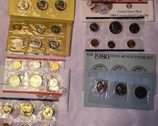 Assorted coin sets 