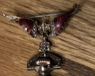 Close up of ornate pin