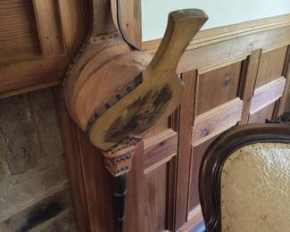 Fireplace bellows with hunting scene 