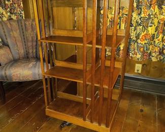 Oak revolving book case
