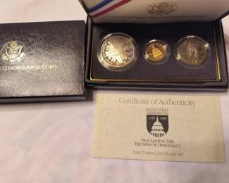 1989 three coin proof set