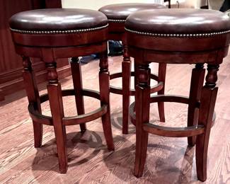 Leather swivel stools
