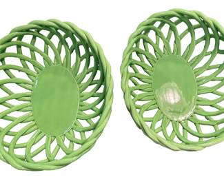 Green basketweave Bowls