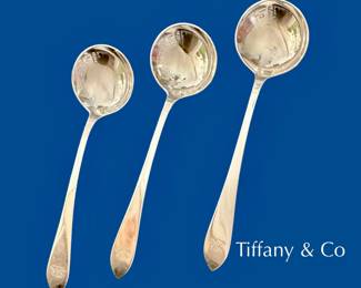Tiffany Faneuil Sterling Cream Soup Spoons