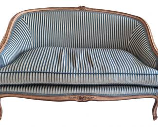 Velvet Striped French Settee